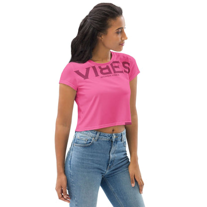 VIBES Kurzgeschnittenes T-Shirt Damen (Pink)