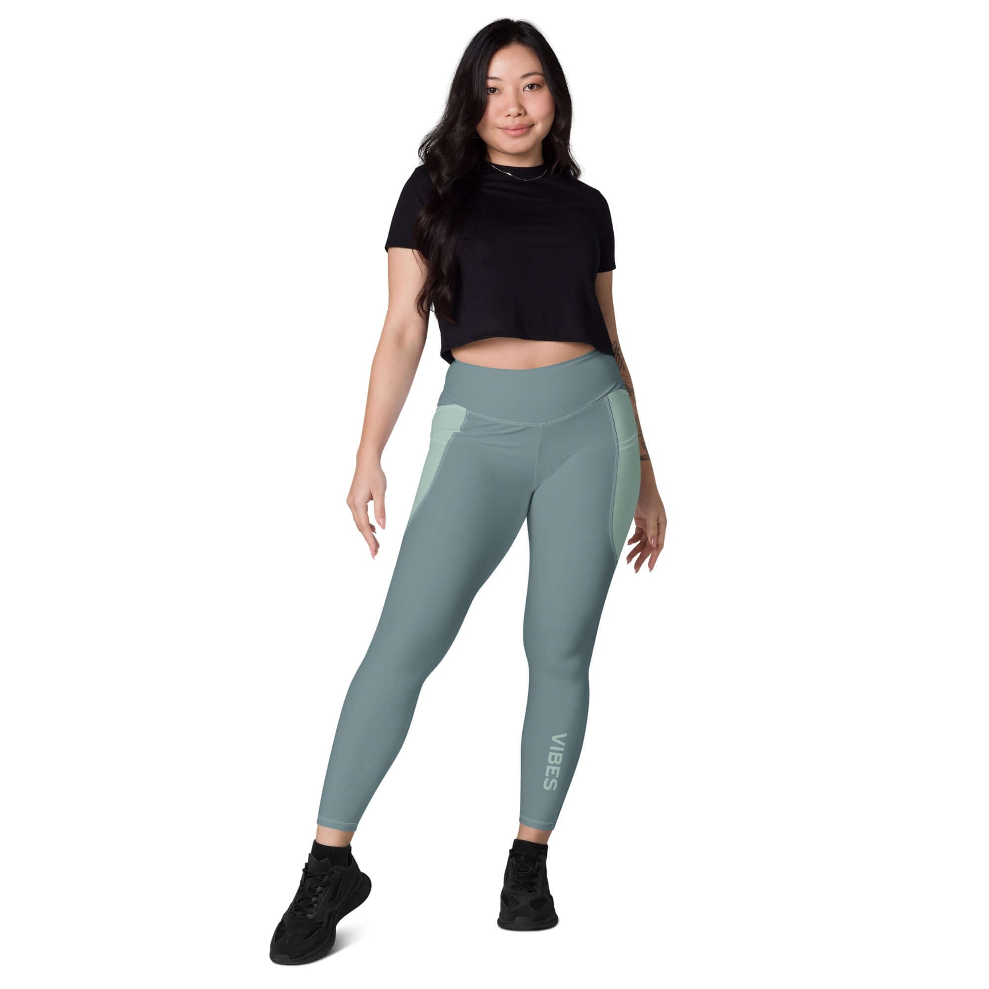 TIME OF VIBES TOV Leggings mit Taschen VIBES (Graublau) - €59,00