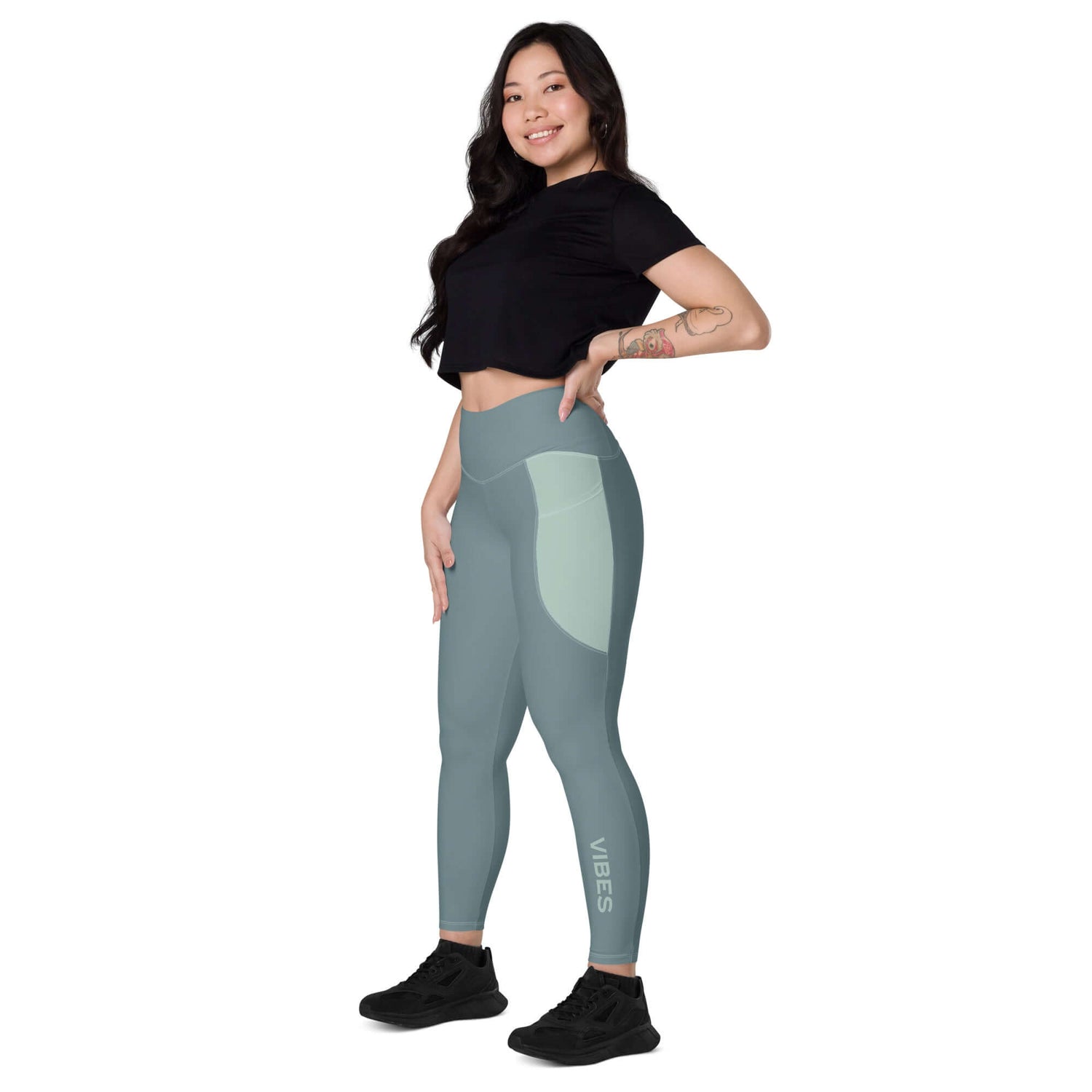 TIME OF VIBES TOV Leggings mit Taschen VIBES (Graublau) - €59,00