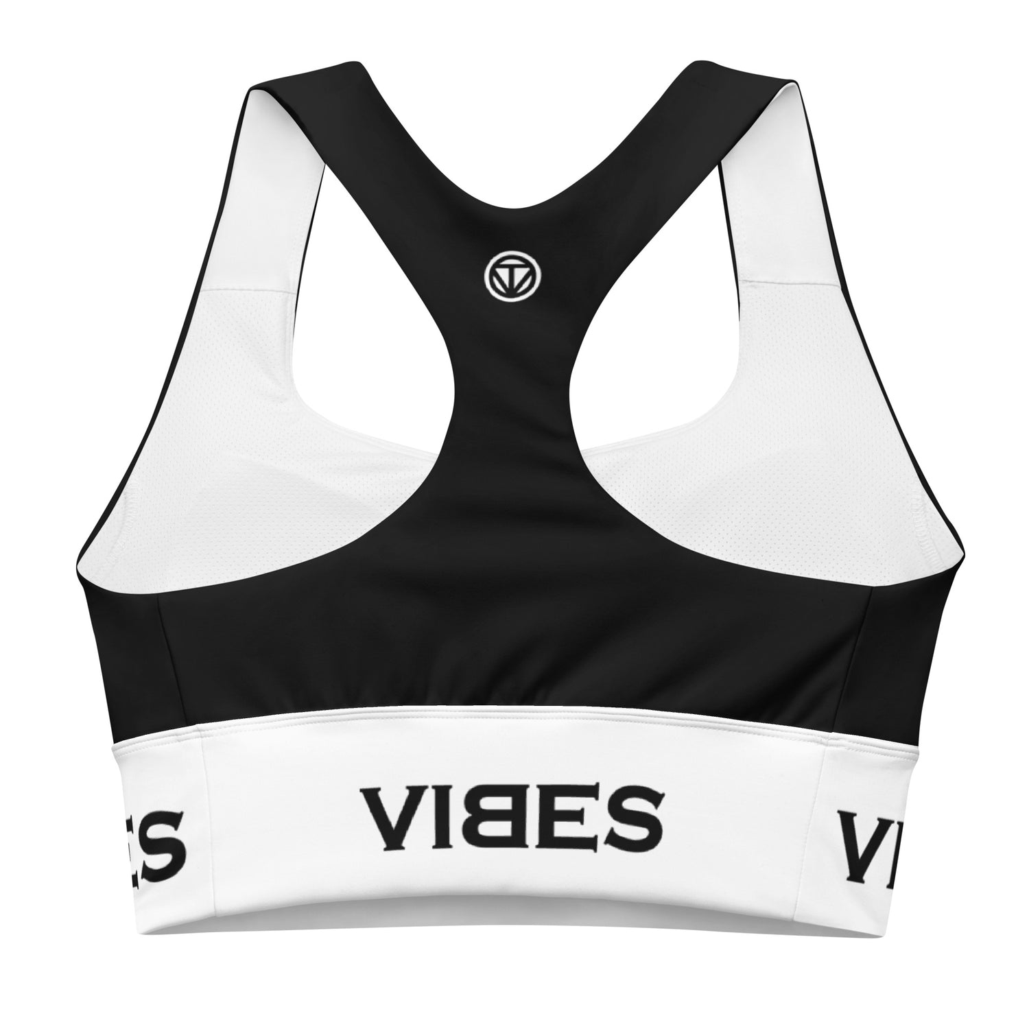 VIBES Langer Sport-BH (Schwarz/Weiß)