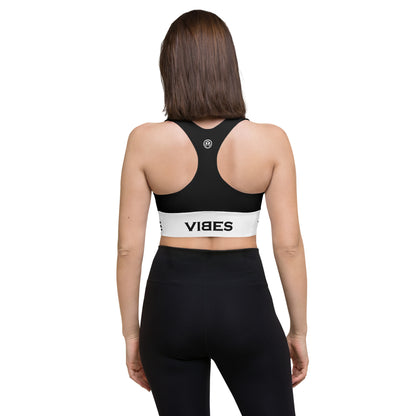 VIBES Langer Sport-BH (Schwarz/Weiß)