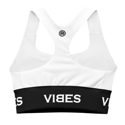 VIBES Langer Sport-BH (Weiß/Schwarz)