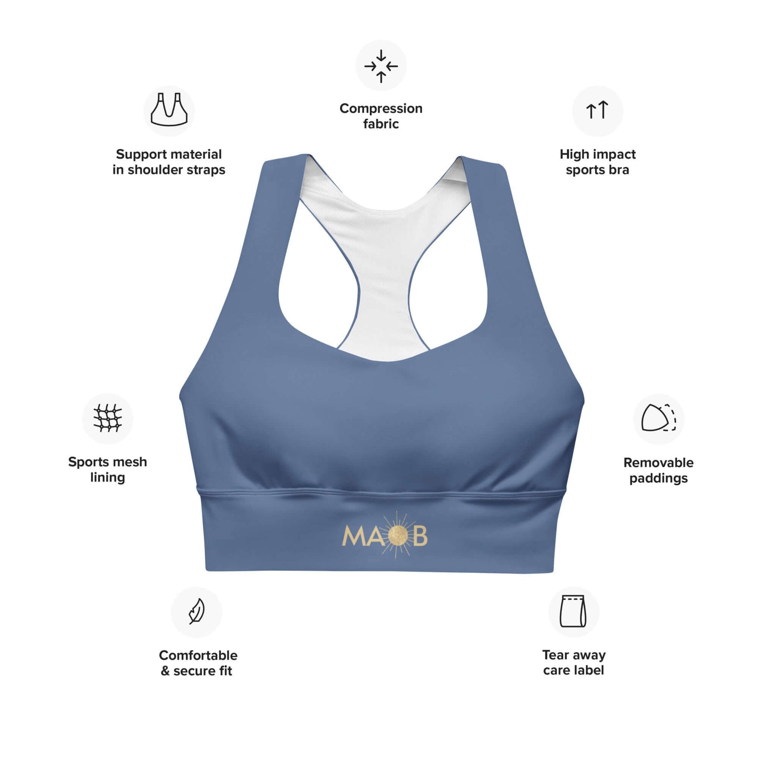 Langer Sport-BH MAOB - WASSER | Yoga &amp; Sport | €69,00