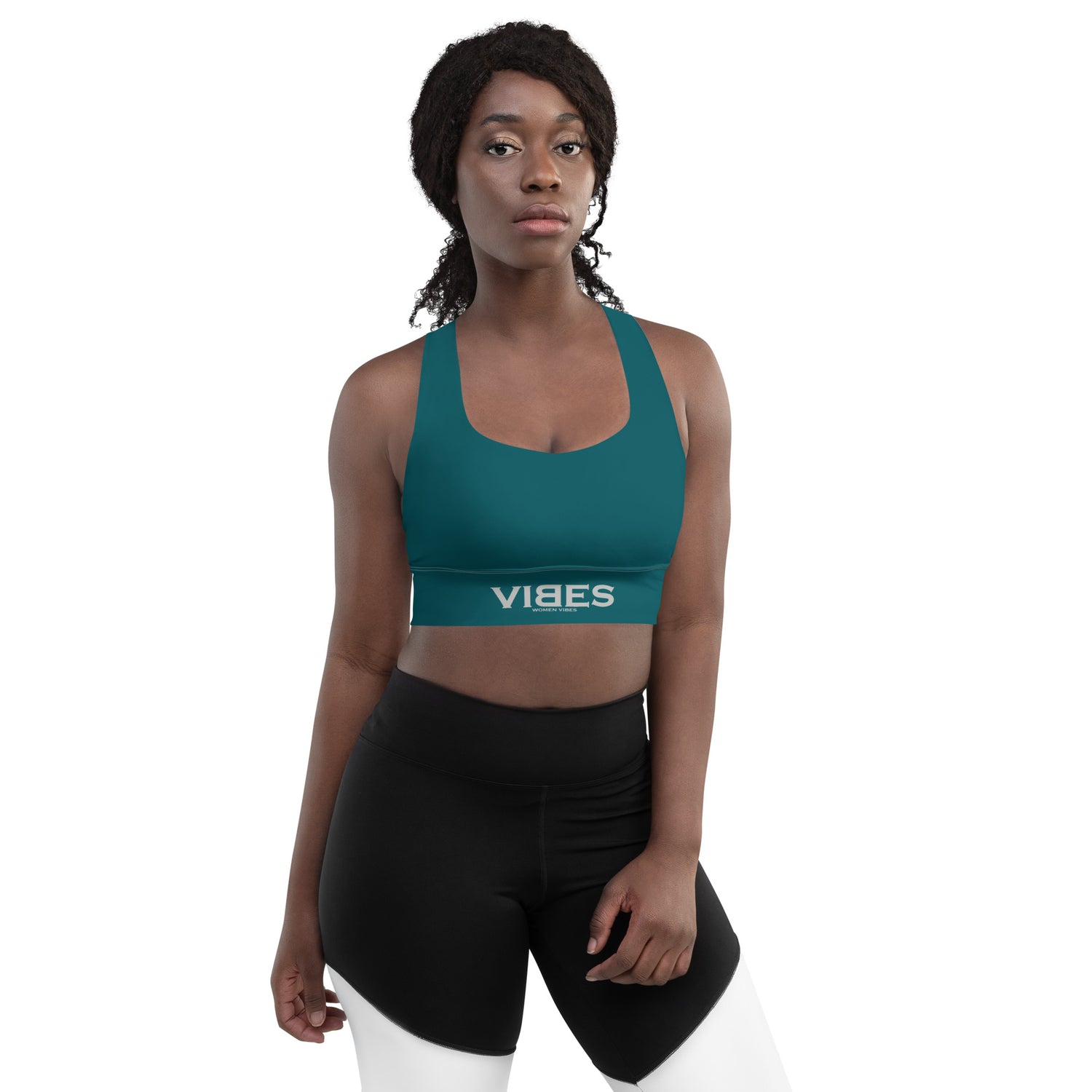 VIBES Longline Sports Bra (Teal)