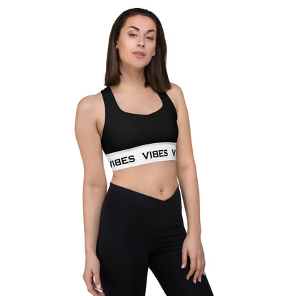 VIBES Langer Sport-BH (Schwarz/Weiß)