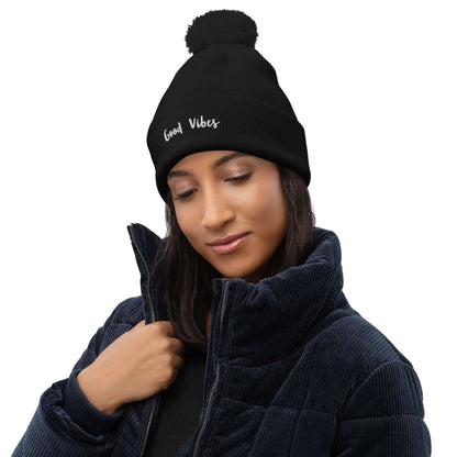 TIME OF VIBES Bommel-Beanie GOOD (Schwarz) - €26,00