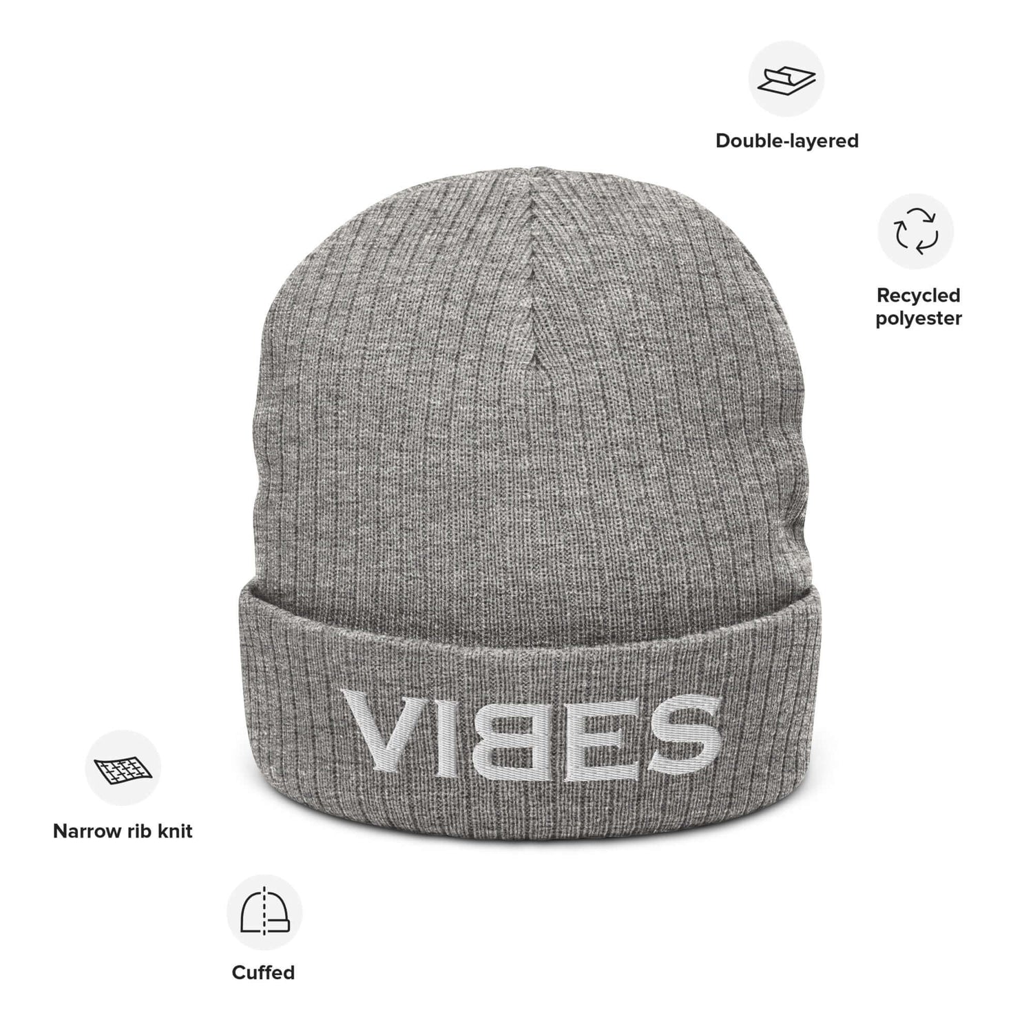 VIBES Strickmütze (Grau/Grau)