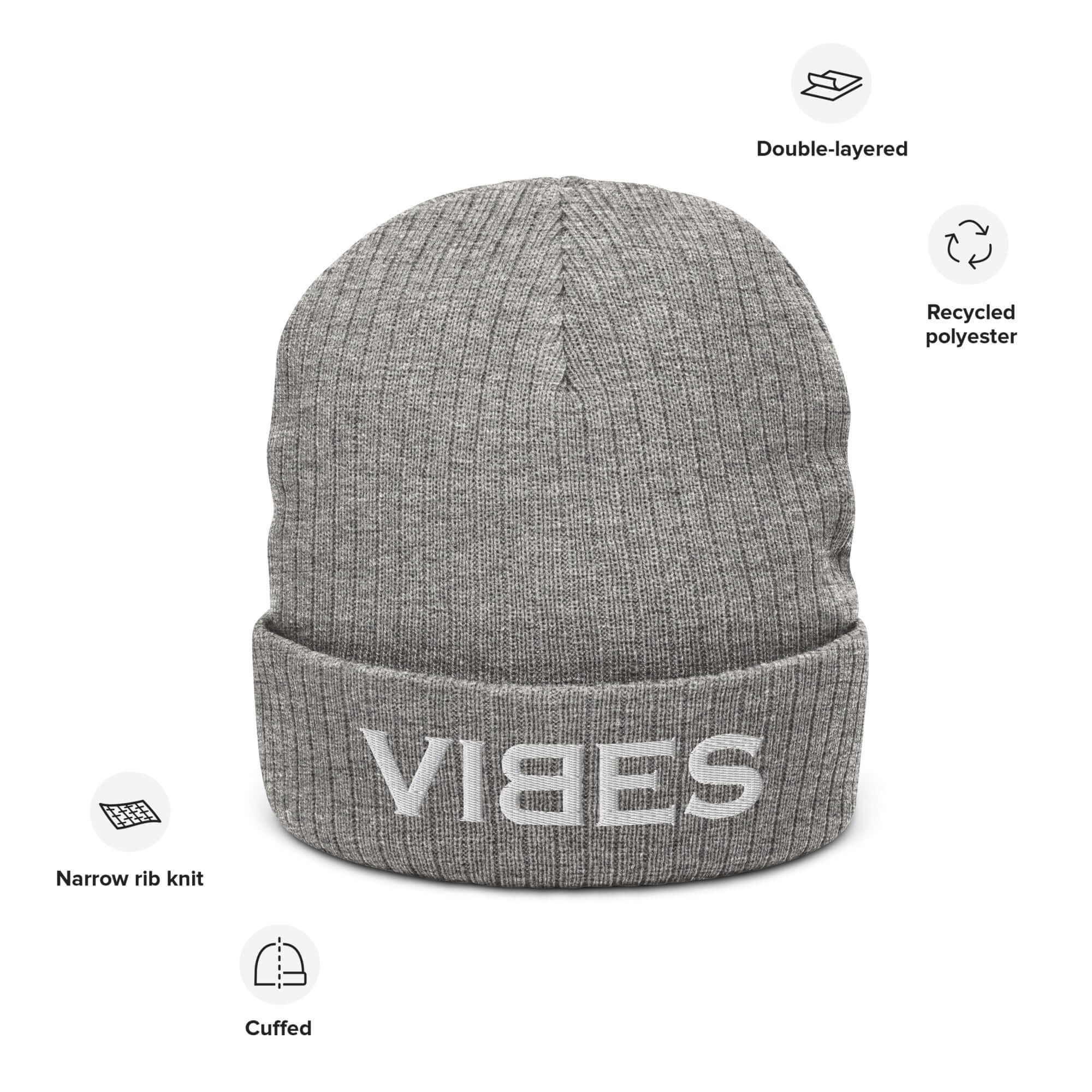 VIBES Knitted Hat (Grey/Grey)