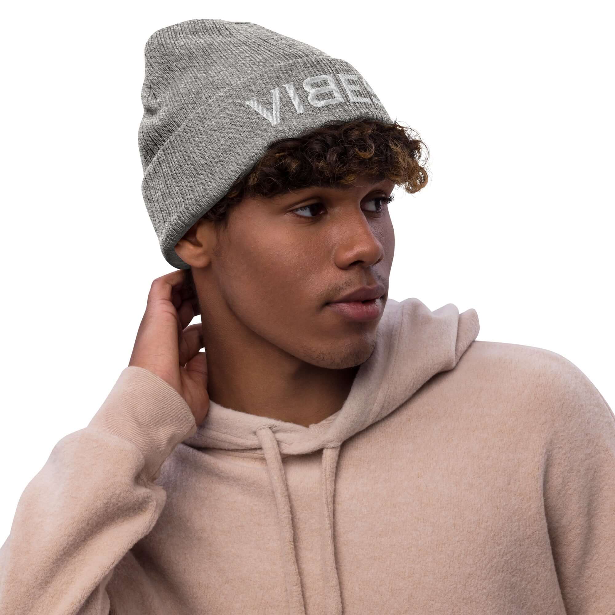 VIBES Knitted Hat (Grey/Grey)