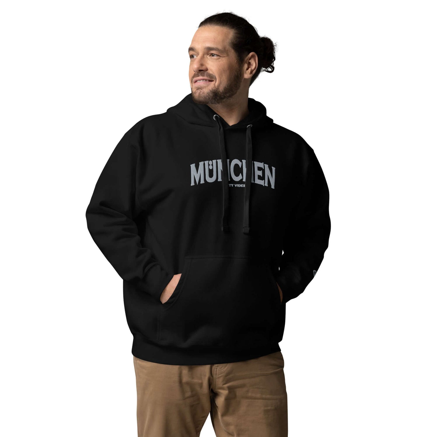 TIME OF VIBES Klassischer Kapuzenpullover MÜNCHEN (Schwarz/Grau) - €69,00