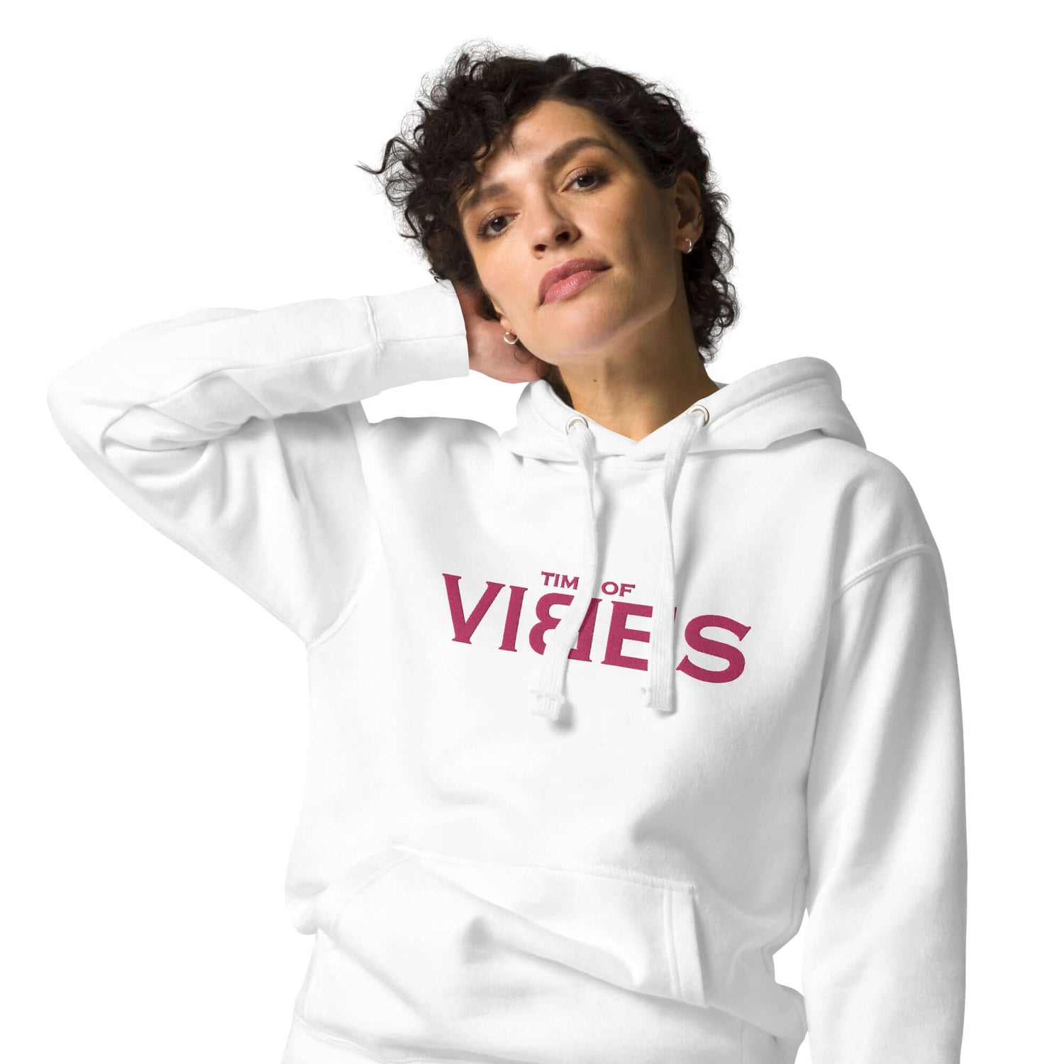 VIBES Kapuzenpullover (Weiß/Pink) nur €69.00 | Time Of Vibes