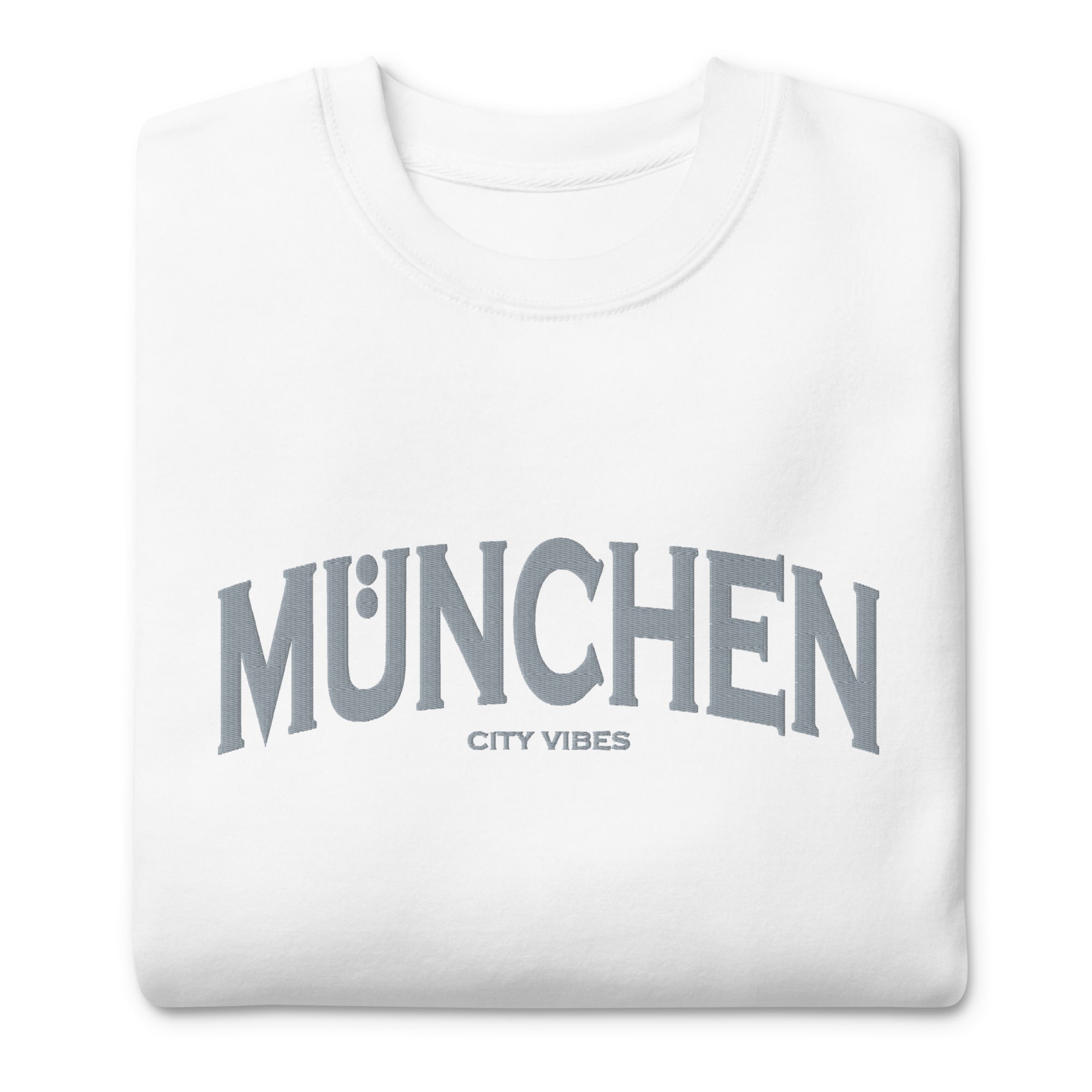 TIME OF VIBES Premium Sweatshirt MUNICH (Weiß/Grau) - €59,00