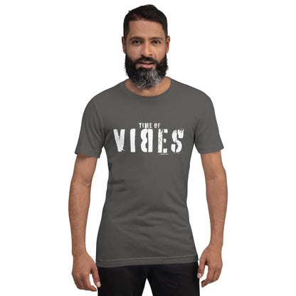 VIBES Baumwoll T-Shirt Herren (Grau/Weiß)