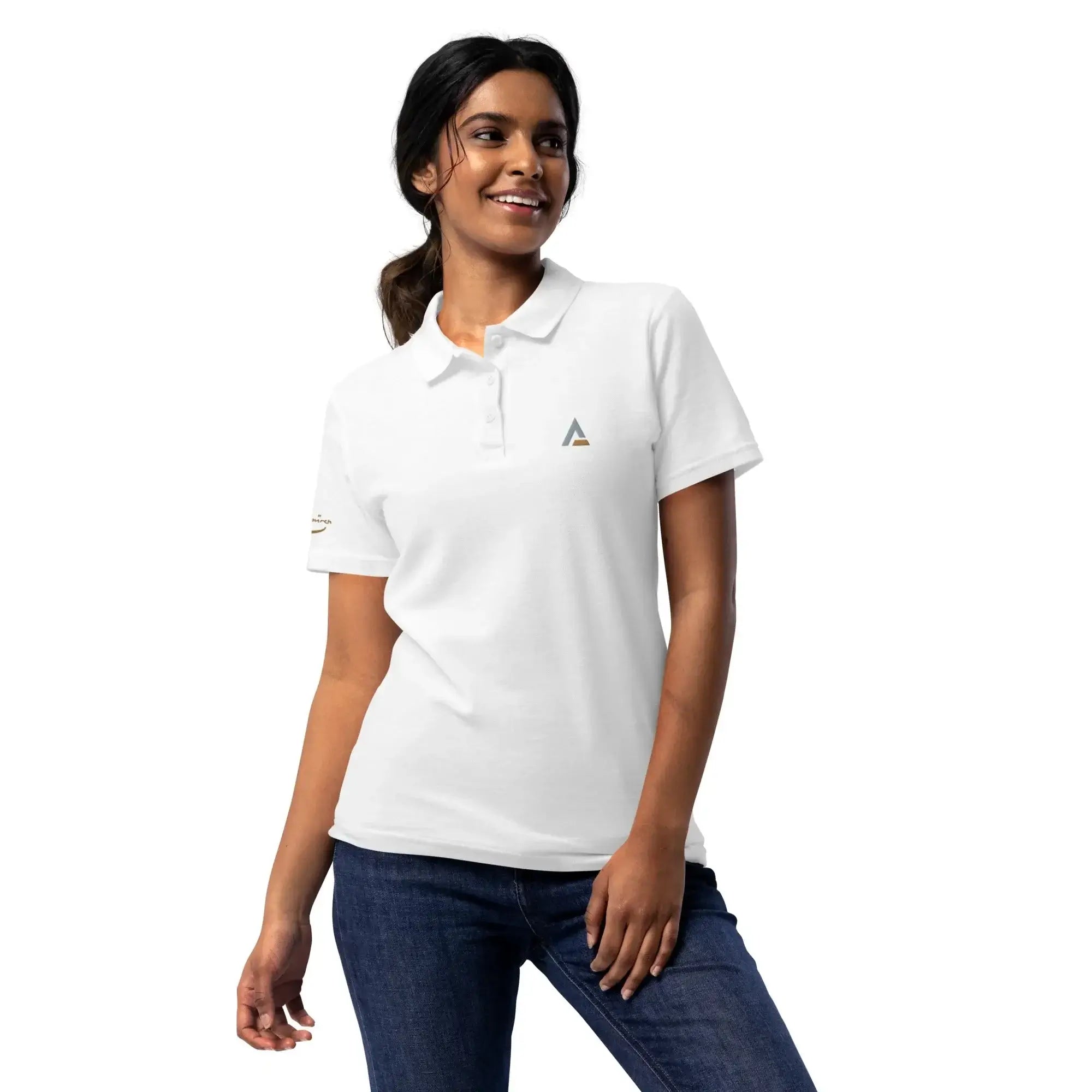 Damen Poloshirt AAA (Weiß), Polo Shirt, Time Of Vibes