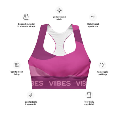 TIME OF VIBES TOV Langer Sport-BH ABSTRACT (Pink) - €49,00