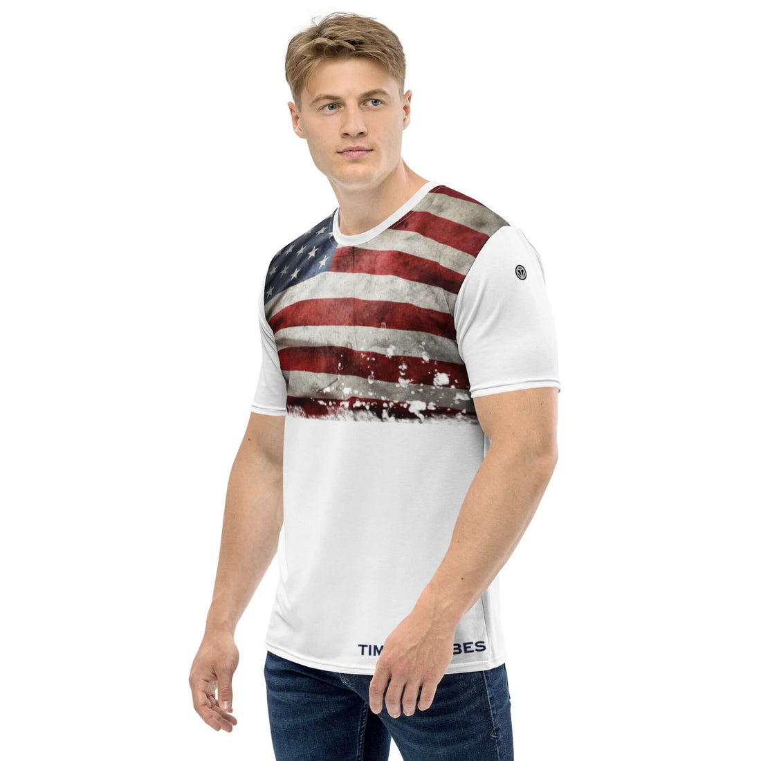 TIME OF VIBES TOV Herren Premium T-Shirt USA (Weiß) - €49,00