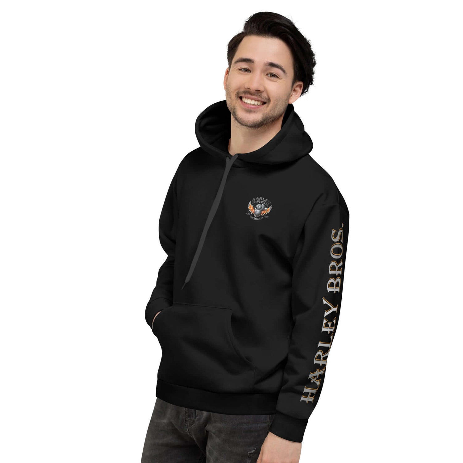 TIME OF VIBES TOV Premium Kapuzenpullover HARLEY BROS 23 Member (Schwarz) - €89,00