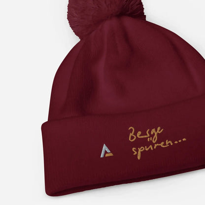 AAA Bommel-Beanie (Rot-Gold)