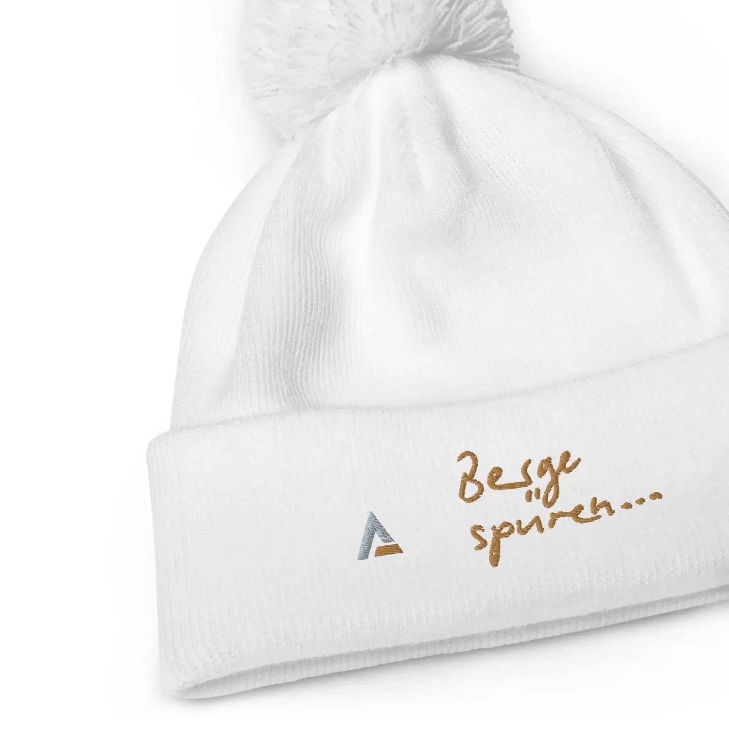 AAA Bommel-Beanie (Weiß-Gold)