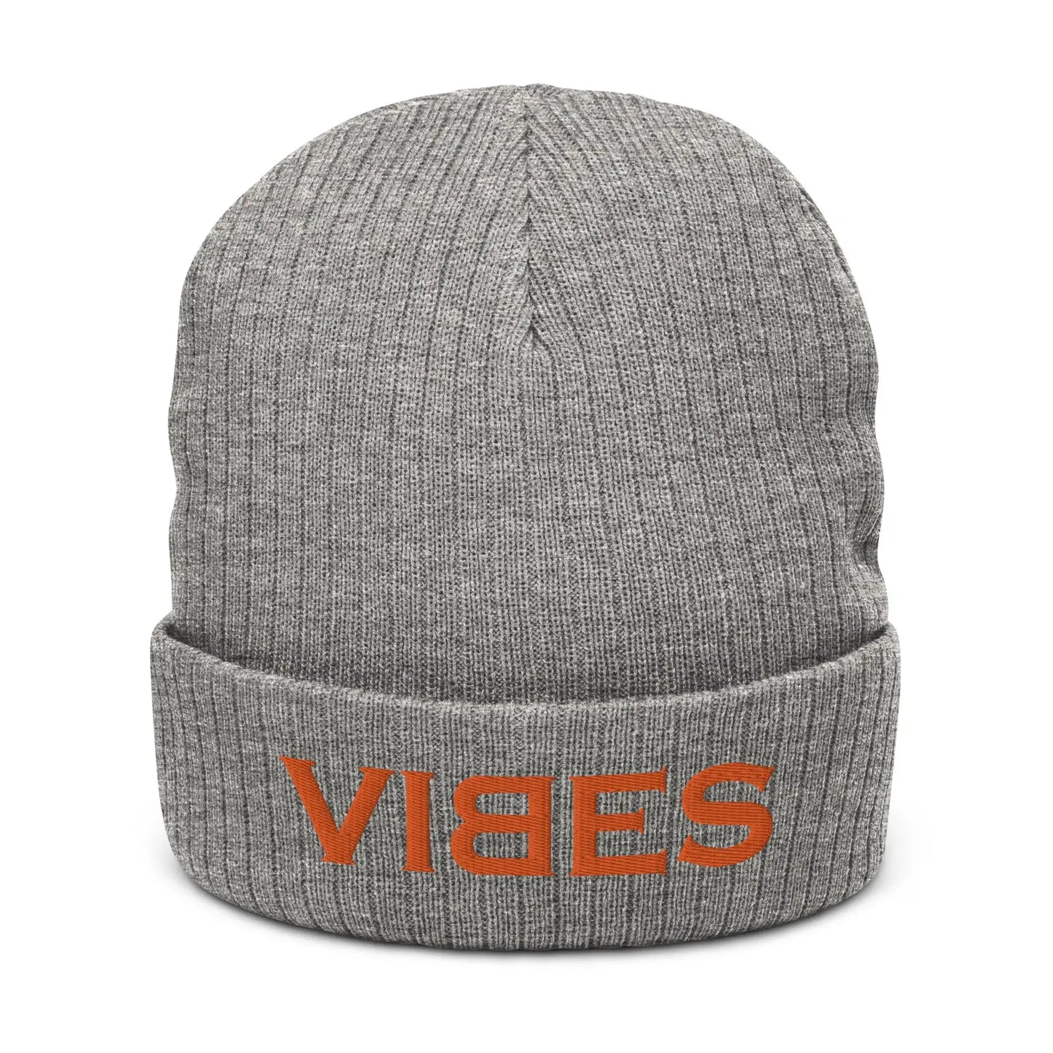 VIBES Knitted Hat (Grey/Orange)