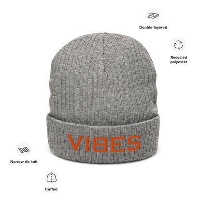 VIBES Knitted Hat (Grey/Orange)