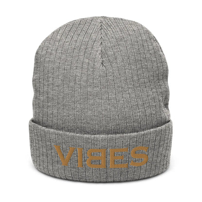 VIBES Knitted Hat (Grey/Gold)