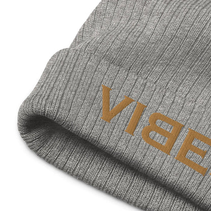 VIBES Knitted Hat (Grey/Gold)