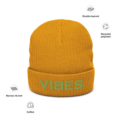 VIBES knitted hat (orange/green)