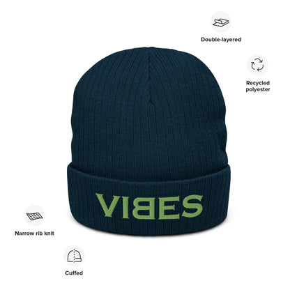 VIBES Strickmütze (Dunkelblau/Grün)